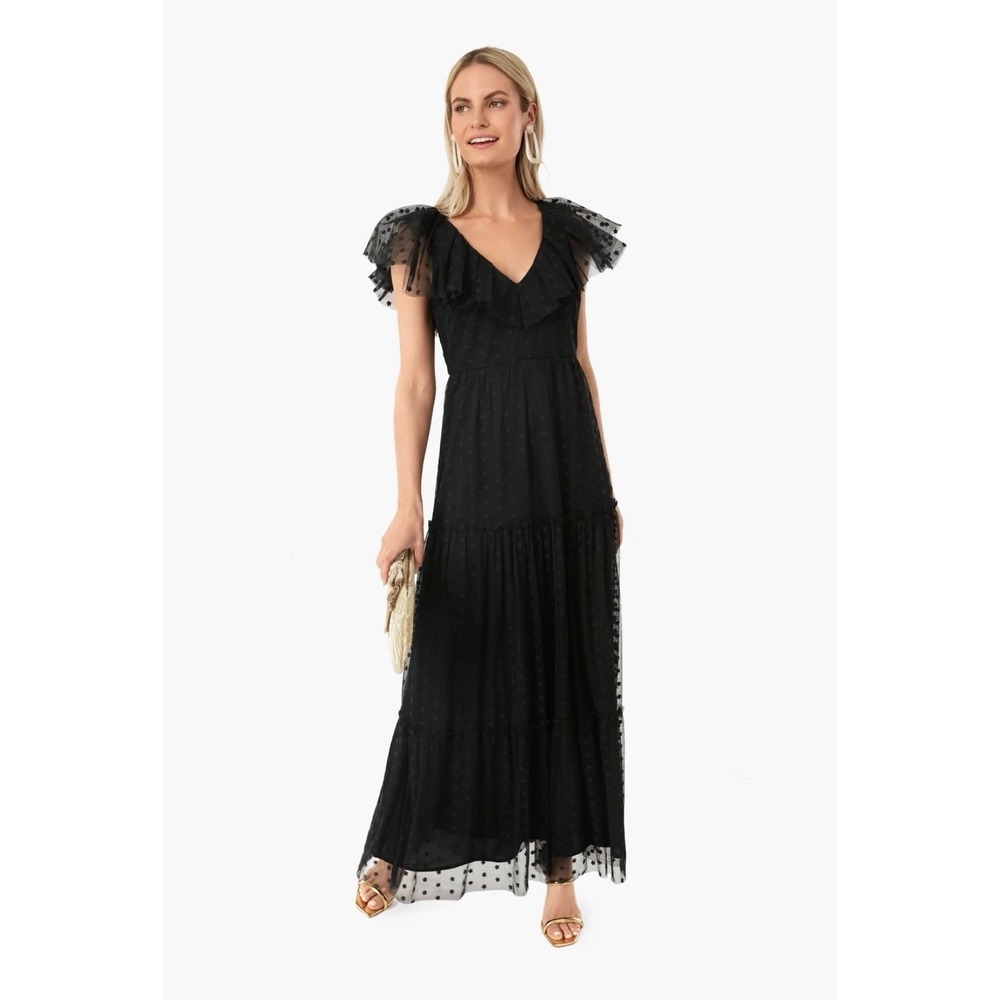 Tuckernuck Black Polka Dot Maxi Dress